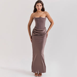 Isabelle Strapless Satin Gown