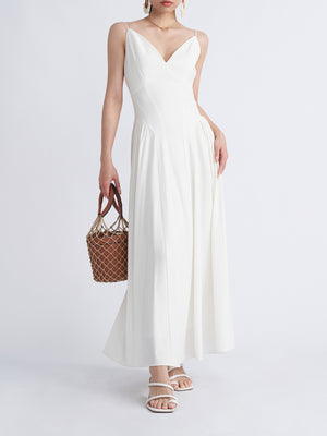 Mirabelle Mesh Embroidered A-Line Maxi Dress