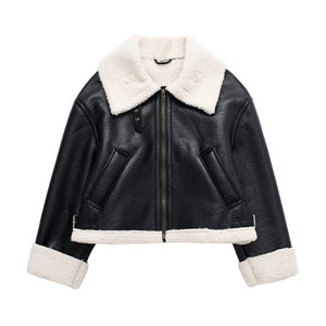 Mia Vintage Faux Leather/PU Jacket