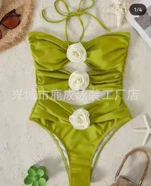 Dahlia Floral Cutout One-Piece Swimsuit