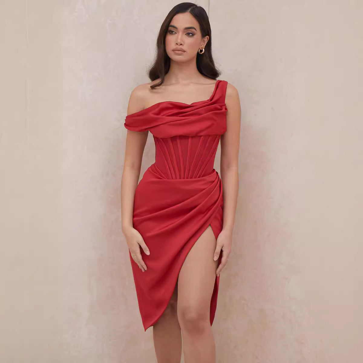 Sienna Off-Shoulder Corset Midi Dress