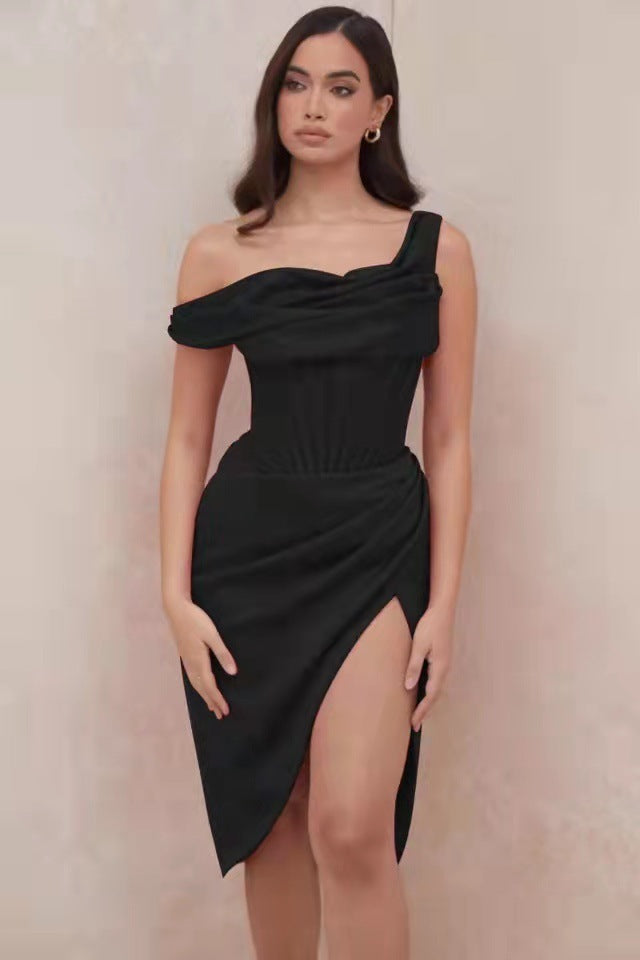 Sienna Off-Shoulder Corset Midi Dress