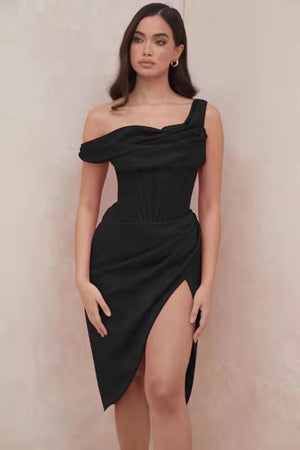 Sienna Off-Shoulder Corset Midi Dress