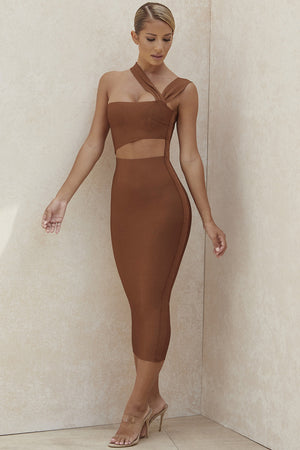 Bandage Dress with Asymmetrical Neckline - Hemm 