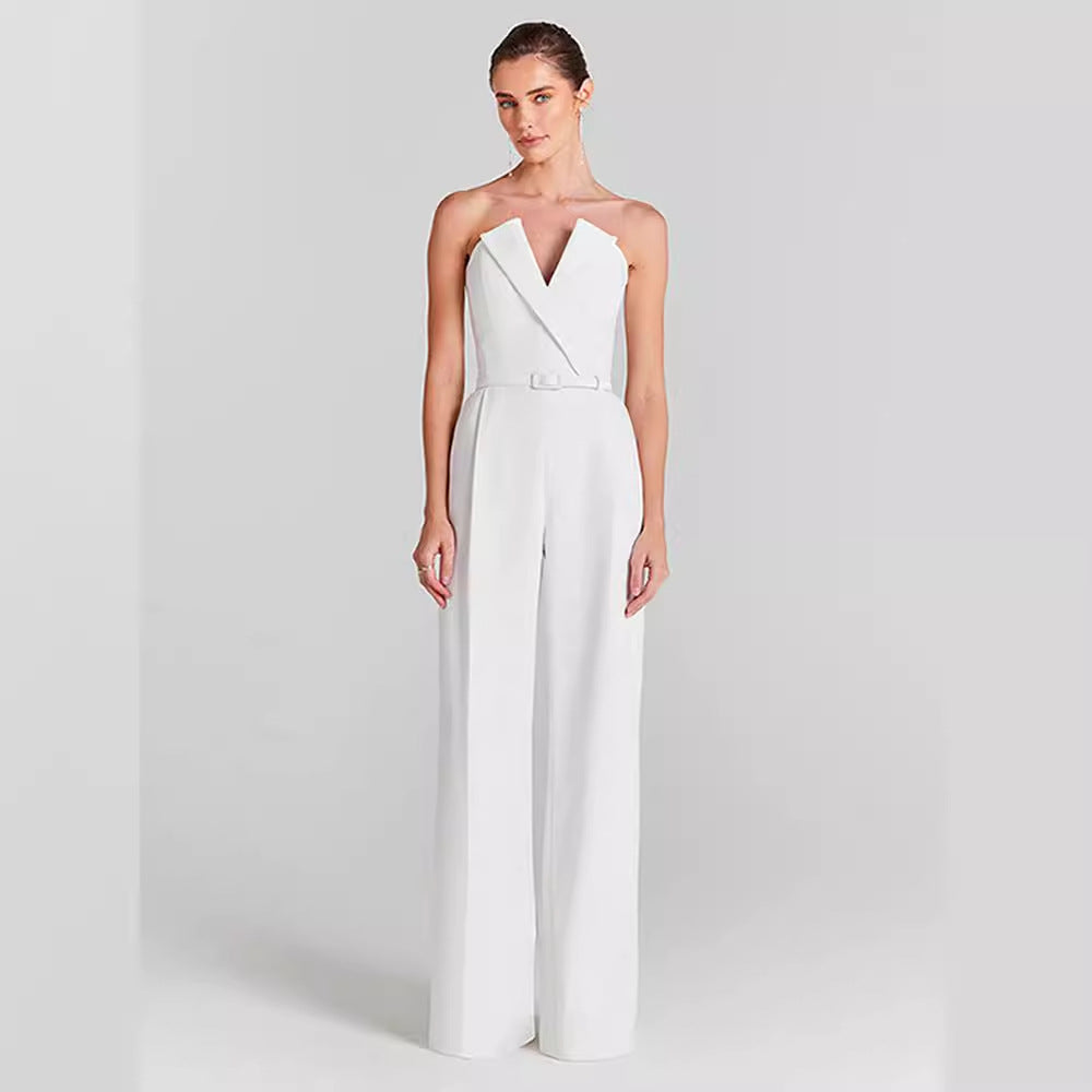 Celeste Pearl Embellished Mesh Jumpsuit