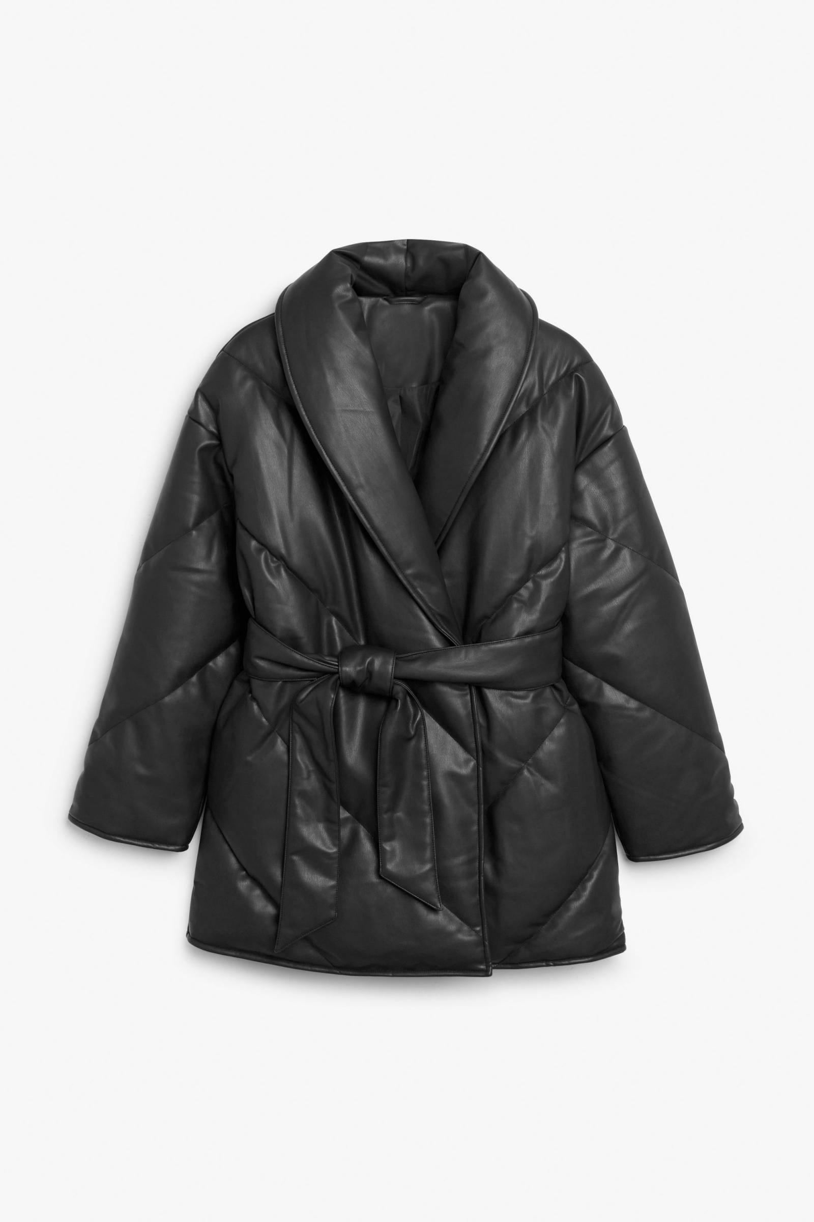 Catalina Oversized Leather Parker Blanket Coat