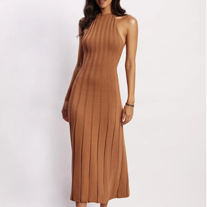 Summer American Knitted Pleated Dress Women