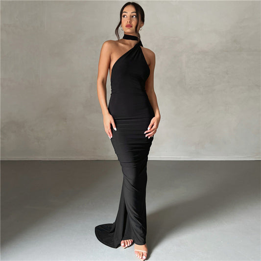 Athens Backless Halter Dress